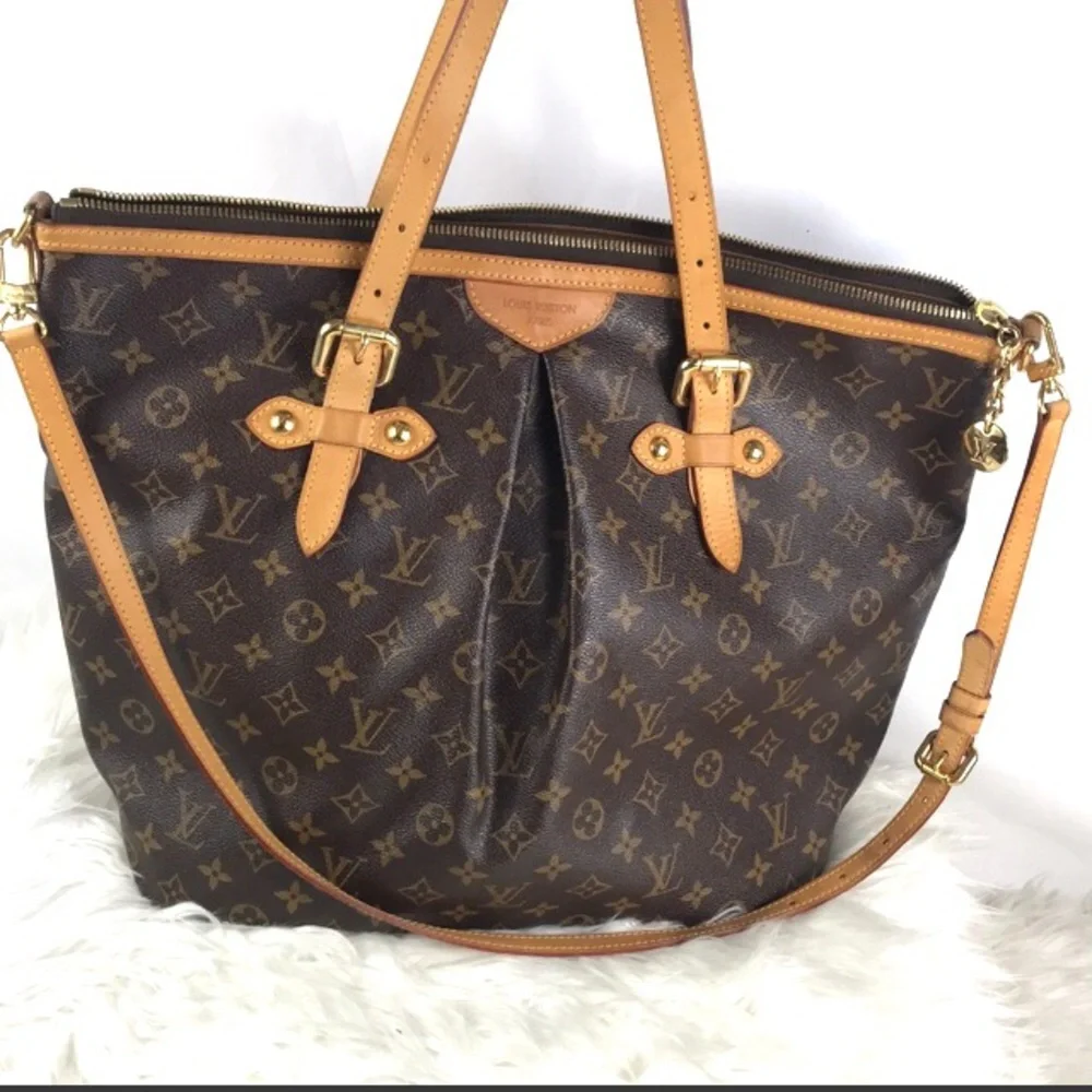 ๐ HUGE XL LOUIS VUITTON ZIPPER TOTE PALERMO GM W/RECEIPT - Picture 7 of 16